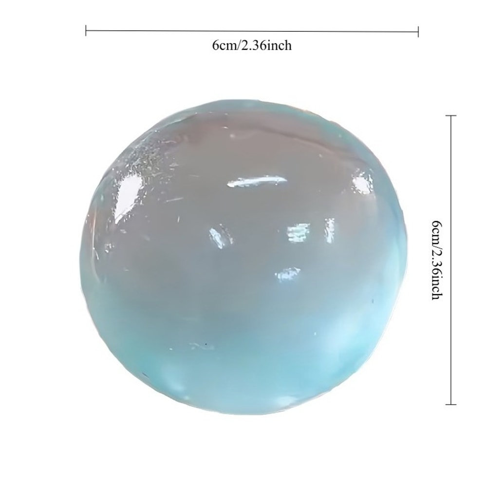 Blue Transparent Mochi Squishy Ball Anti Stress Fidget Toy Soft Quick Rebound 1