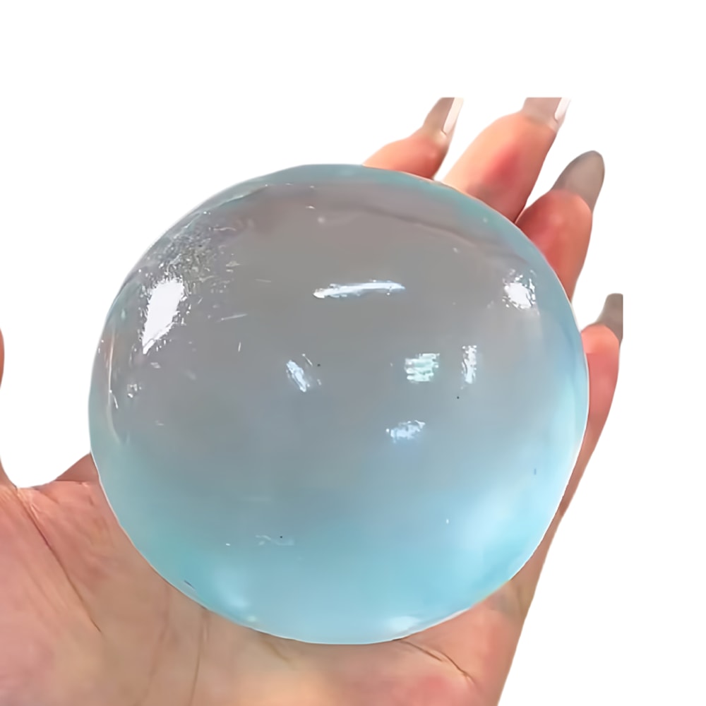 Blue Transparent Mochi Squishy Ball Anti Stress Fidget Toy Soft Quick Rebound 5