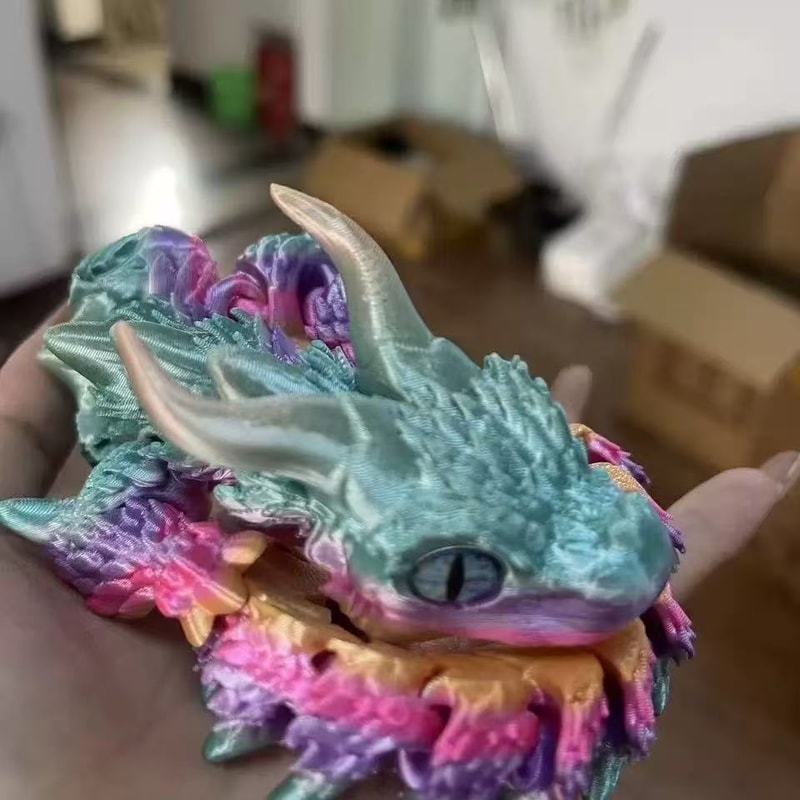 Articulated Magic Dragon Toy Flexible Desk Ornament Fidget Collectible