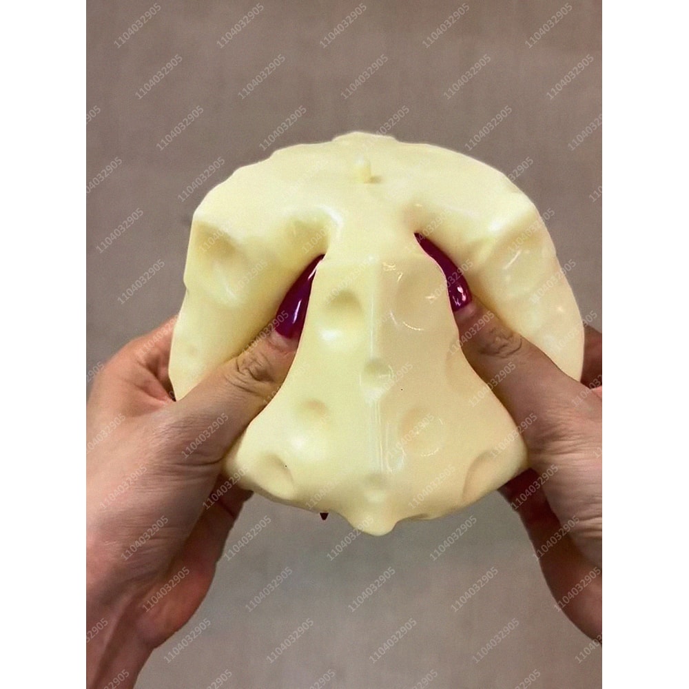 Jumbo Cheese Stress Ball Squishy Sensory Fidget Toy For Relaxation 2