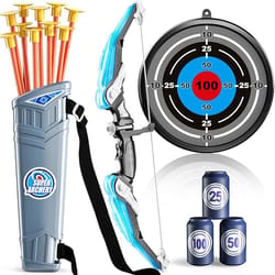 led light up kids bow and arrow set with target quiver and suction arrows outdoor archery toy