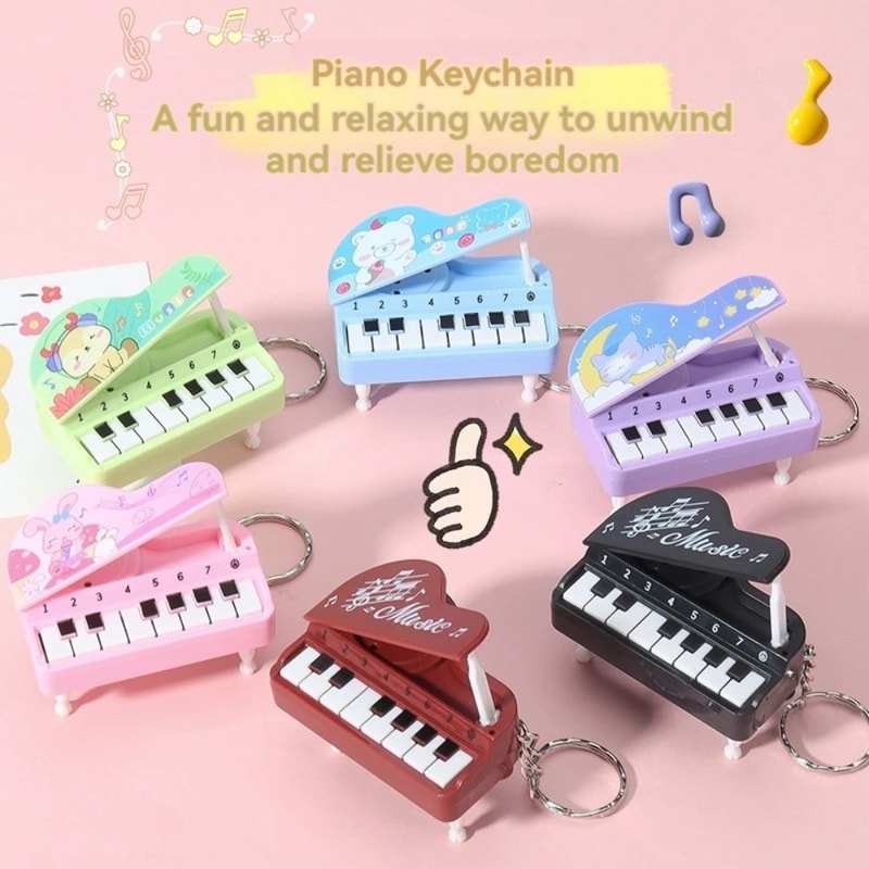 Mini Piano Keychain Toy with Music Game Fun Portable Keyboard for Kids Learning