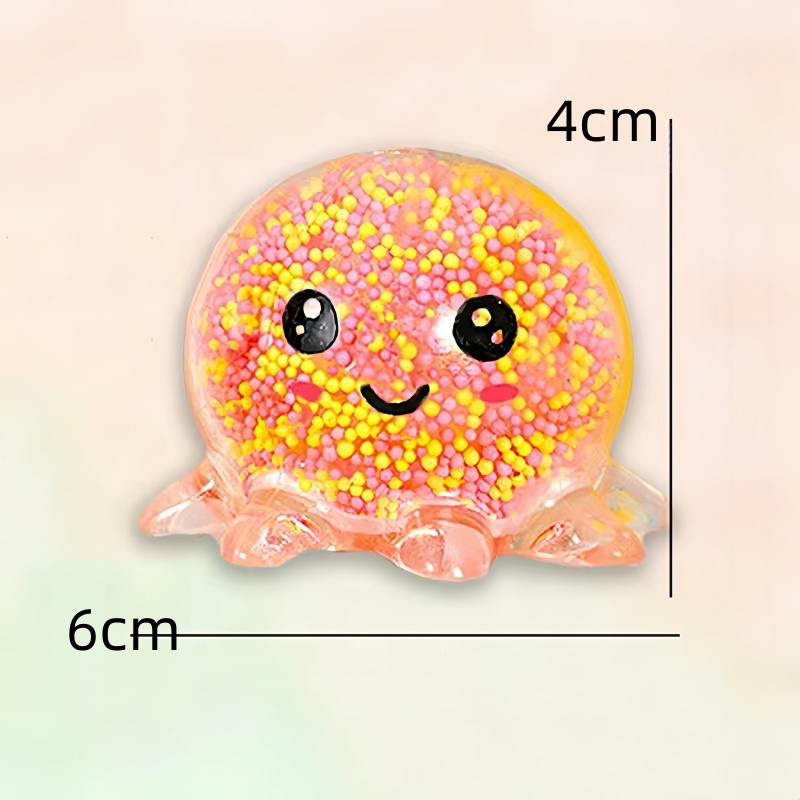 Glow Squid Stress Ball Toy For Kids Sensory Relief Fun 5
