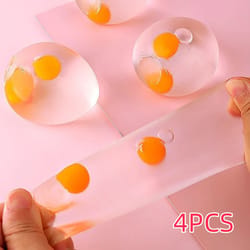 clear egg yolk squishy stress ball fun splat toy for kids and adults
