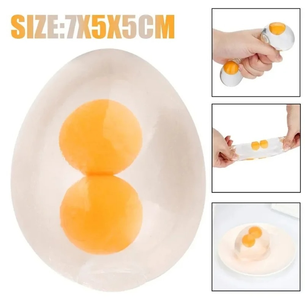 Clear Egg Yolk Squishy Stress Ball Fun Splat Toy For Kids And Adults 3