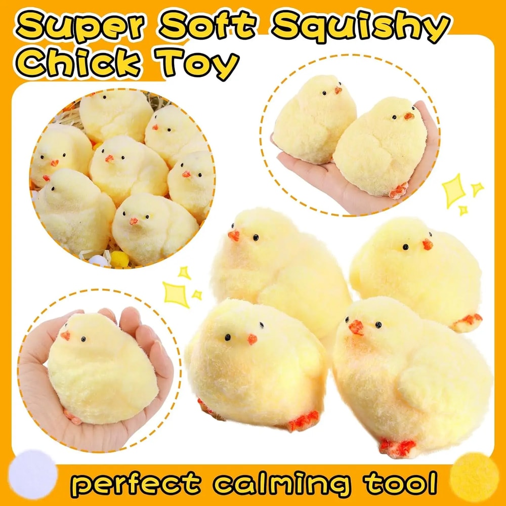 Ultra Soft Chick Squishy Toy Stress Relief Silicone Fidget for Kids & Adults