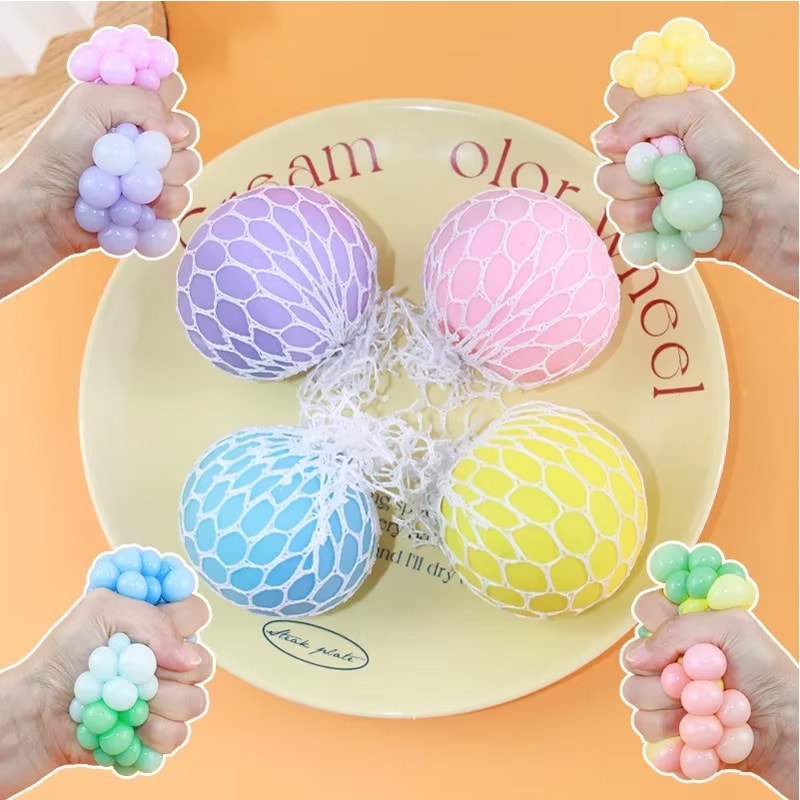 Rainbow Sensory Stress Relief Ball Squishy Fidget Toy For Anxiety Focus 5