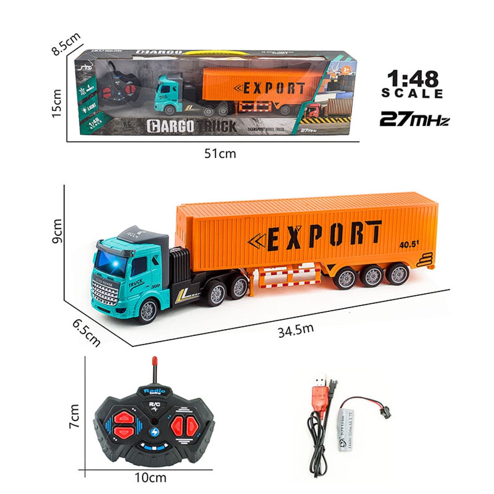 High Torque Remote Control Dump Truck Heavy Duty RC Construction Trailer Toy 1