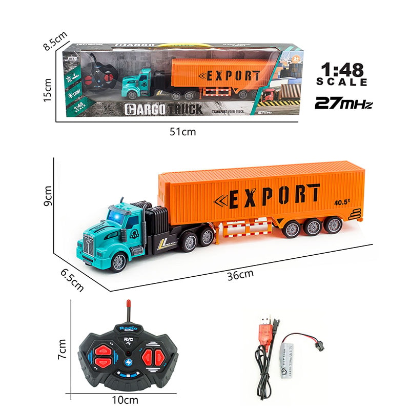 High Torque Remote Control Dump Truck Heavy Duty RC Construction Trailer Toy 2