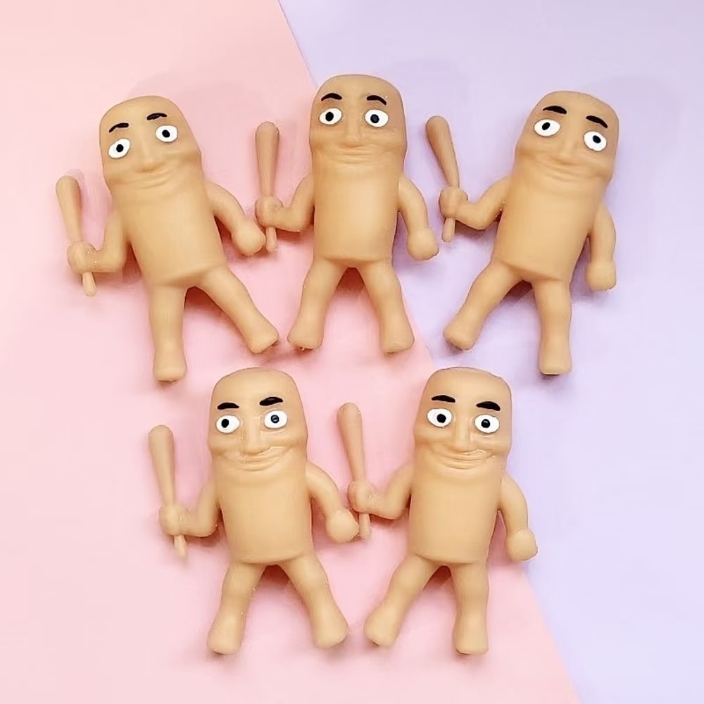 Kawaii Wooden Stick Man Fidget Toy Stress Relief Squeeze Collectible Fun 2