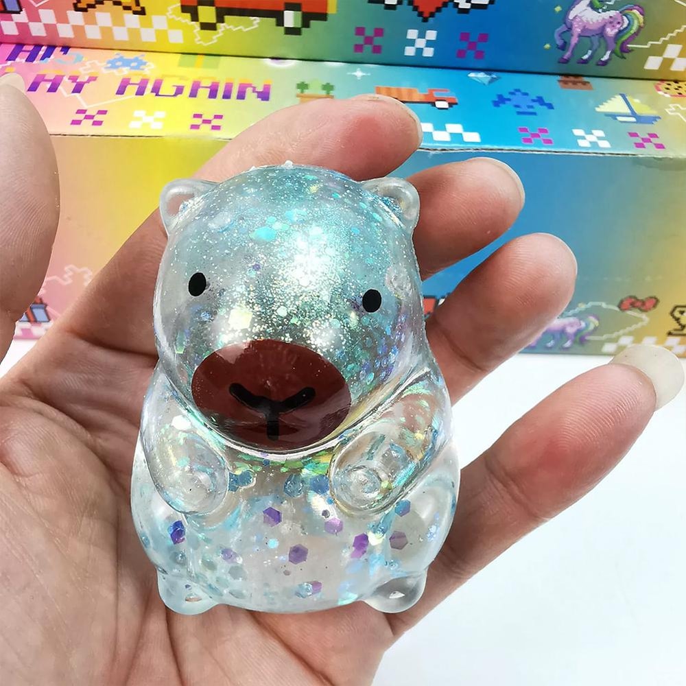 Capybara Sensory Stress Relief Fidget Toy Soft Glitter Squeeze Squishy 3