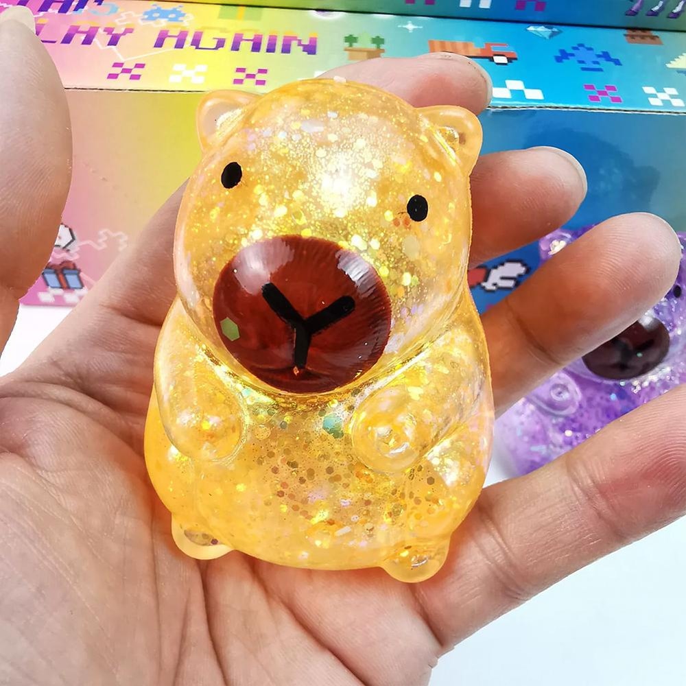 Capybara Sensory Stress Relief Fidget Toy Soft Glitter Squeeze Squishy 5