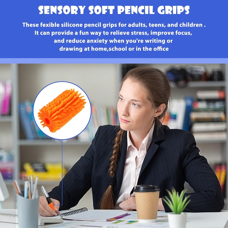 Silicone Squeeze Stress Relief Pen Set Sensory Fidget Pens For Calming Play 3