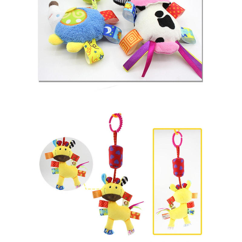 Baby Sensory Hanging Rattle Toy for Stroller, Car Seat & Crib with Teether