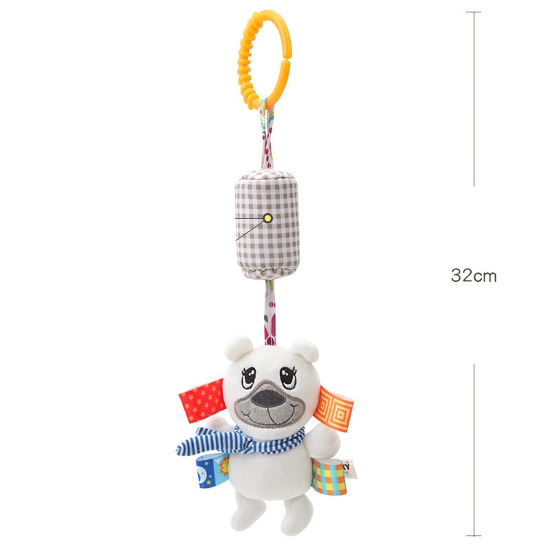 Baby Sensory Hanging Rattle Toy for Stroller, Car Seat & Crib with Teether