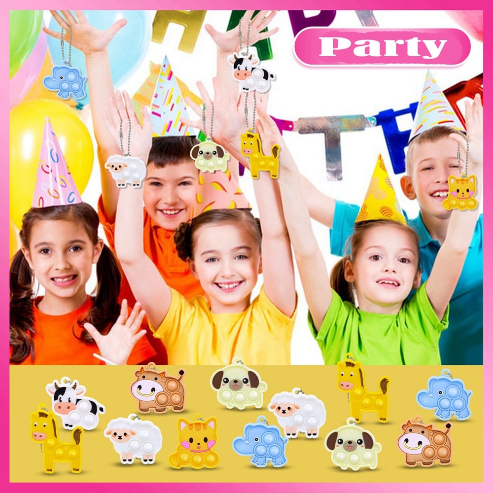 Animal Pop Fidget Toy Set Push Bubble Sensory Stress Relief Set 4