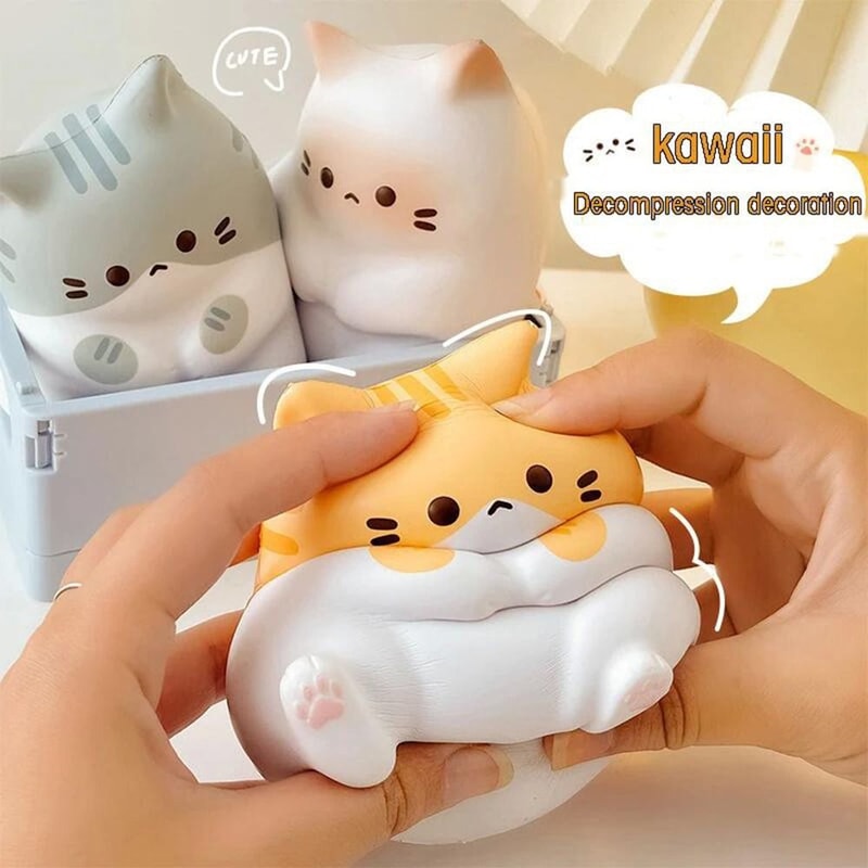 Kawaii Cat Squeeze Plush Toy for Stress Relief and Anxiety