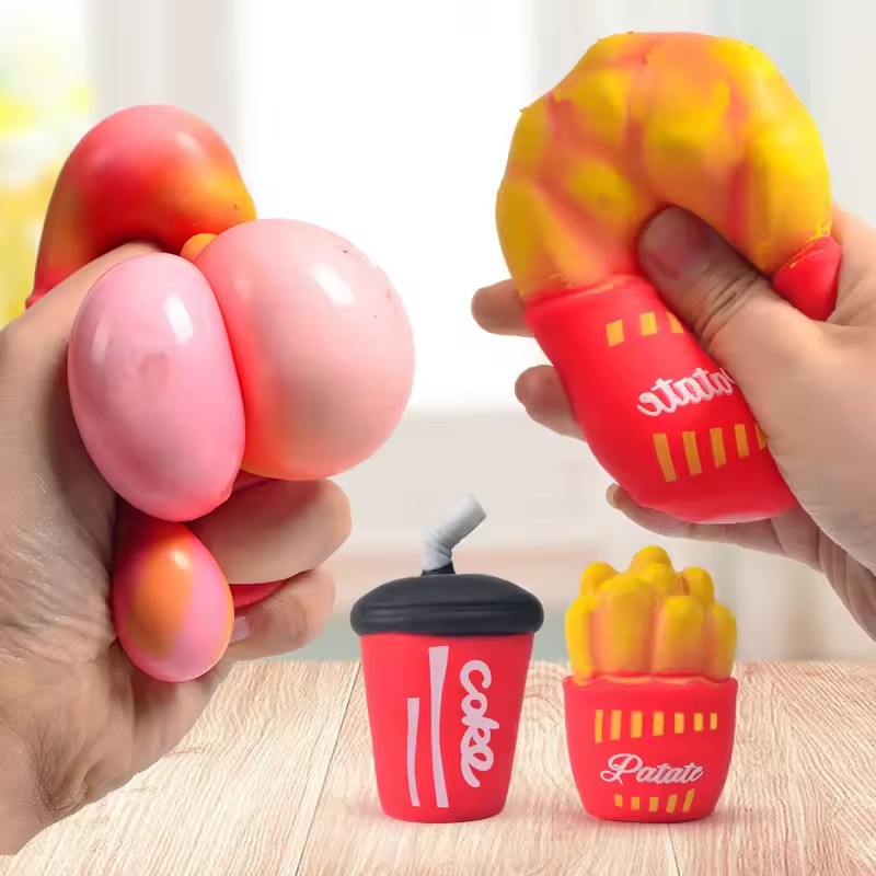 Ultra Realistic TPR Squishy Food Stress Relief Toy Set Slow Rebound Squishy Decompression Fun 2