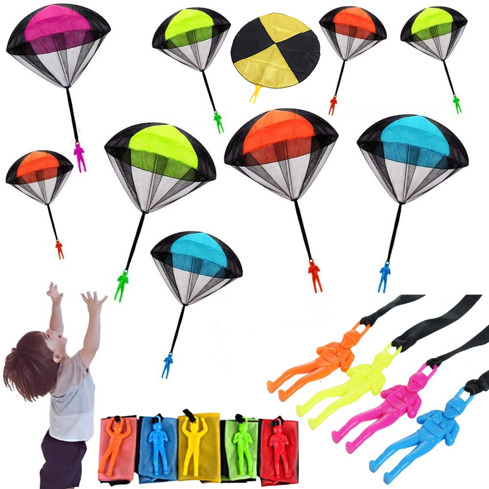 Hand Throw Parachute Toy for Kids Outdoor Flying Fun Tangle Free Play