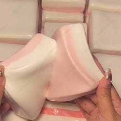 pink rice cake squishy stress toy slow rising kawaii hand relaxation gift
