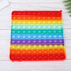 large rainbow bubble pop it fidget toy large sensory stress relief & autism sensory toy