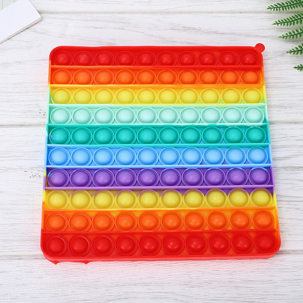 Large Rainbow Bubble Pop It Fidget Toy Large Sensory Stress Relief & Autism Sensory Toy