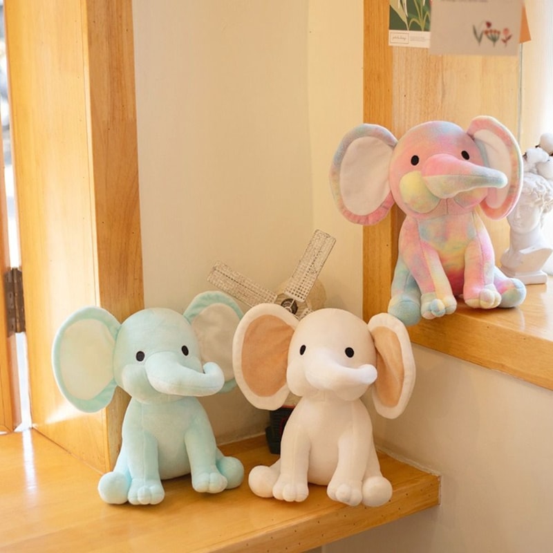 Kawaii Elephant Plush Toy Soft Cotton Sleeping Buddy Pillow for Kids and Babies