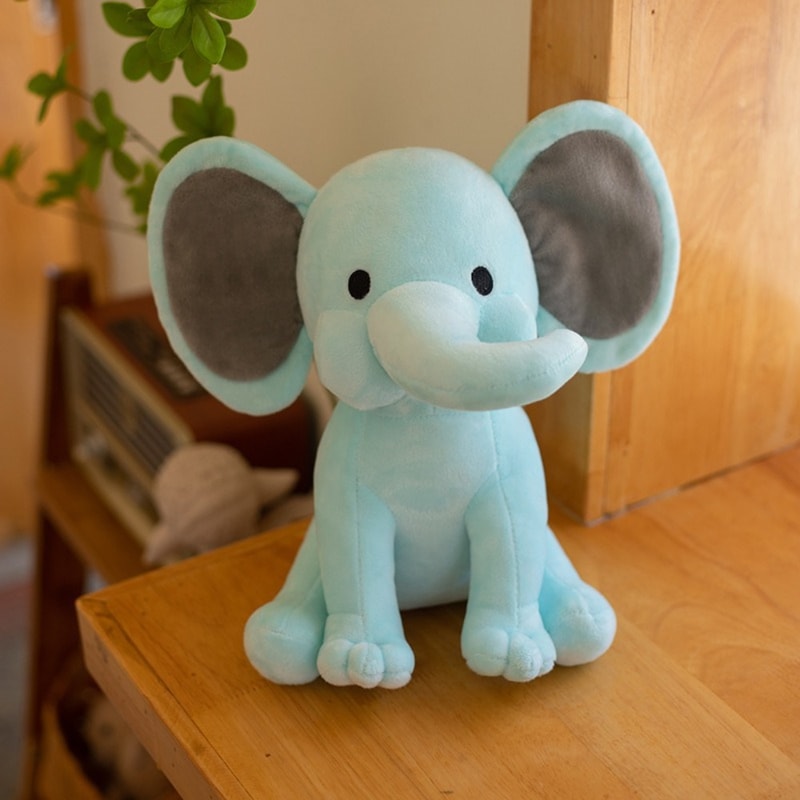 Kawaii Elephant Plush Toy Soft Cotton Sleeping Buddy Pillow for Kids and Babies