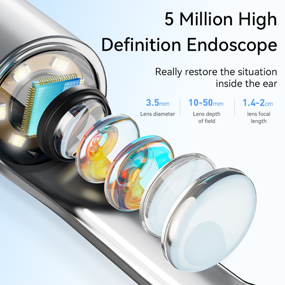 Smart Visual Ear Wax Removal Camera Endoscope with HD Digital Otoscope