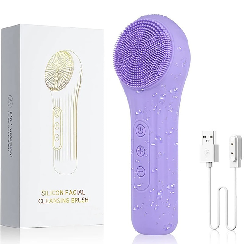 Sonic Waterproof Facial Cleansing Brush Rechargeable Deep Clean Face Scrubber 6