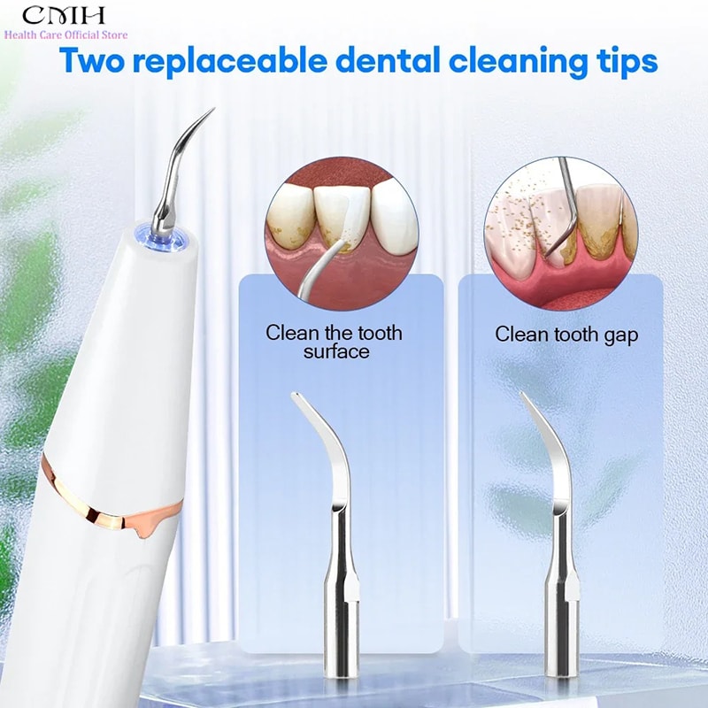 Ultrasonic Dental Water Flosser Portable Tartar Remover with Rechargeable Multi Mode Cleaning