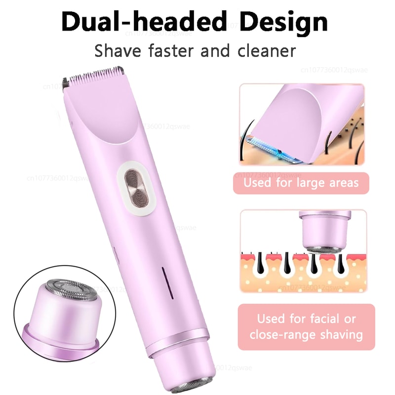 Waterproof Bikini Trimmer & Electric Shaver for Women Gentle Facial & Body Hair Remover