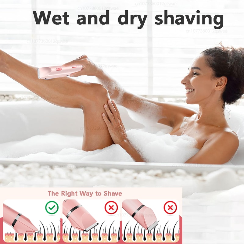 Waterproof Bikini Trimmer & Electric Shaver for Women Gentle Facial & Body Hair Remover