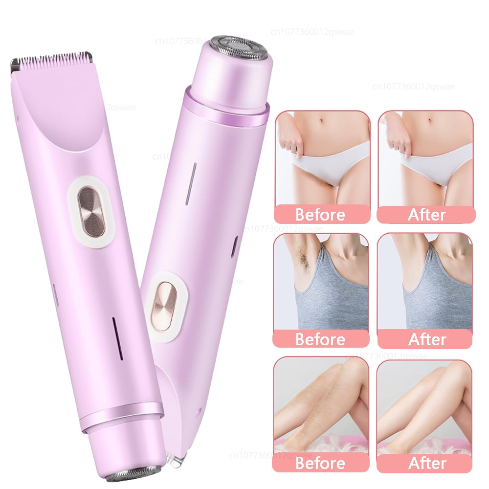 Waterproof Bikini Trimmer & Electric Shaver for Women Gentle Facial & Body Hair Remover