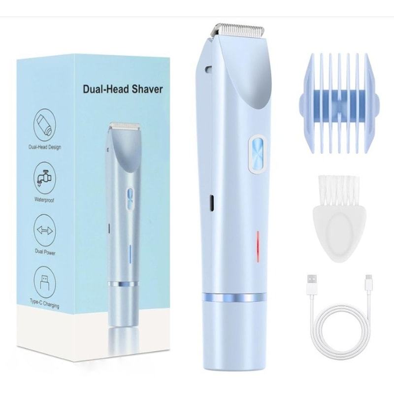 Waterproof Bikini Trimmer & Electric Shaver for Women Gentle Facial & Body Hair Remover