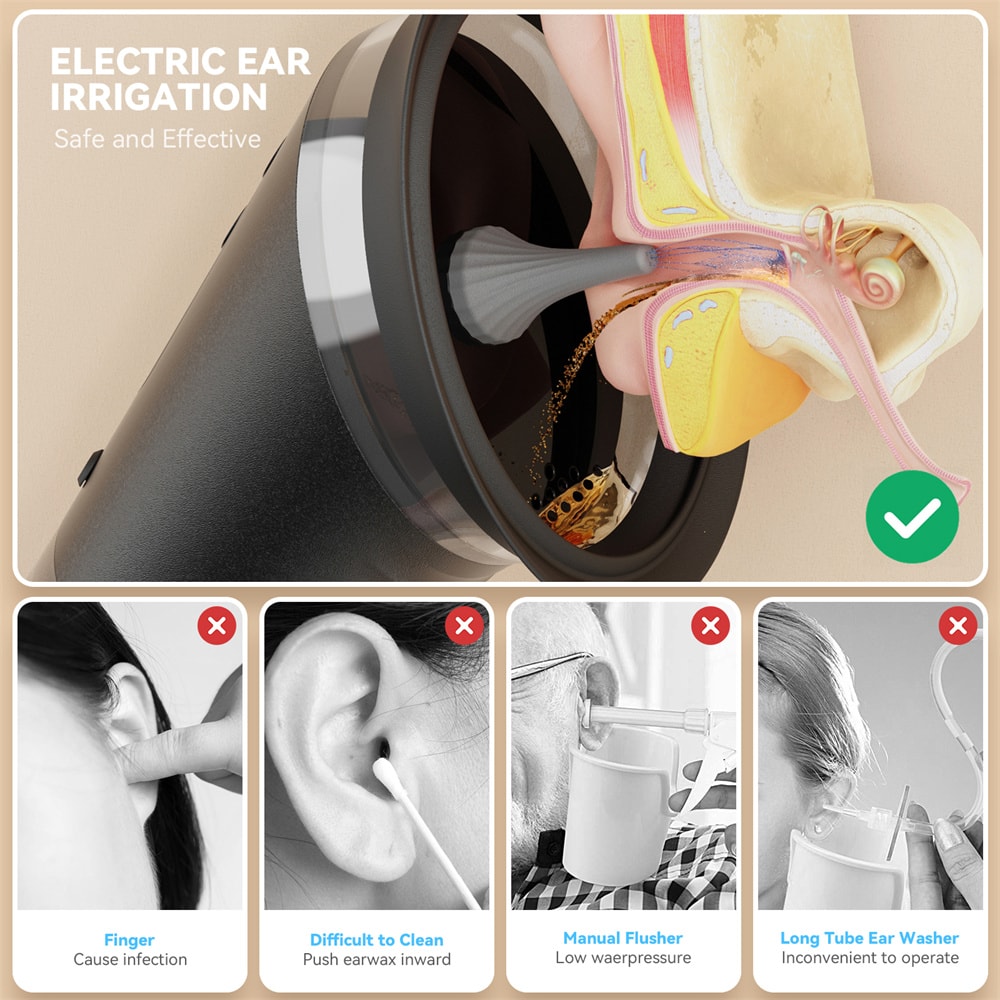 Water Powered Ear Wax Removal System With Pressure Modes Safe Ear Cleaning Tool 4