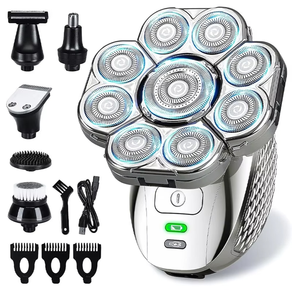 Flex Pro Electric Head Shaver For Men Wet Dry Rechargeable Bald Head Razor 0