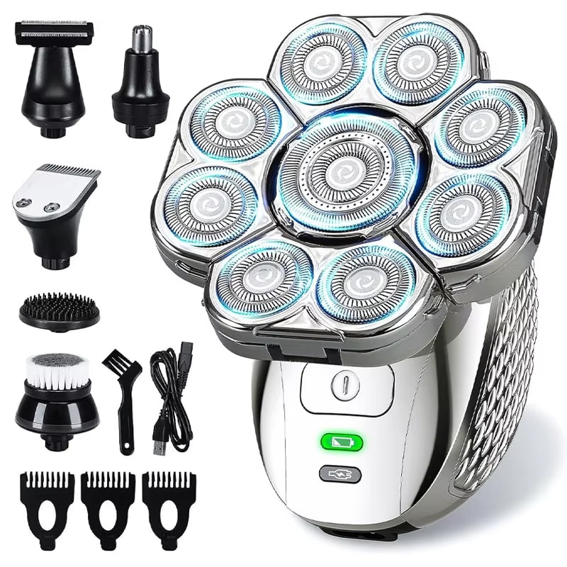 Flex Pro Electric Head Shaver For Men Wet Dry Rechargeable Bald Head Razor 0
