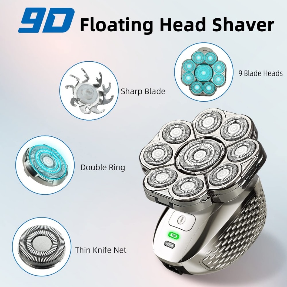 Flex Pro Electric Head Shaver For Men Wet Dry Rechargeable Bald Head Razor 2