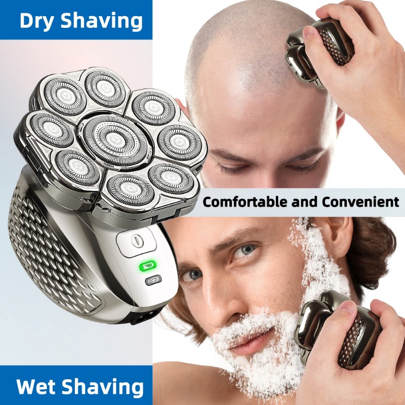 Flex Pro Electric Head Shaver For Men Wet Dry Rechargeable Bald Head Razor 5
