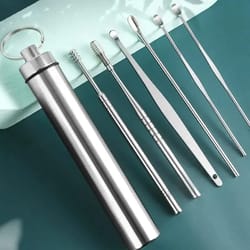portable stainless steel ear cleaning kit piece professional ear pick set for safe & hygienic care