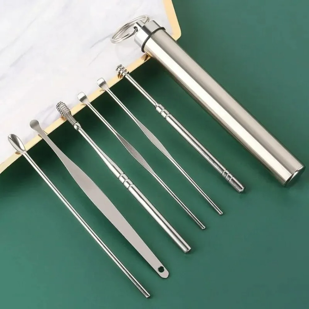 Portable Stainless Steel Ear Cleaning Kit Piece Professional Ear Pick Set For Safe Hygienic Care 2