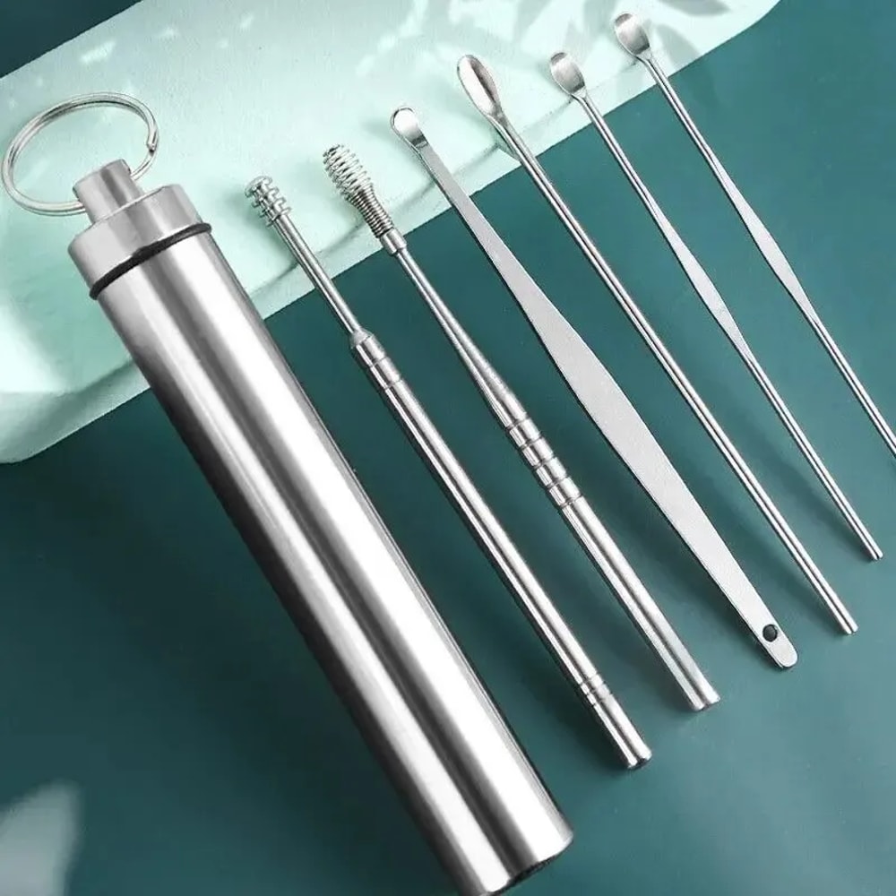 Portable Stainless Steel Ear Cleaning Kit Piece Professional Ear Pick Set For Safe Hygienic Care 5