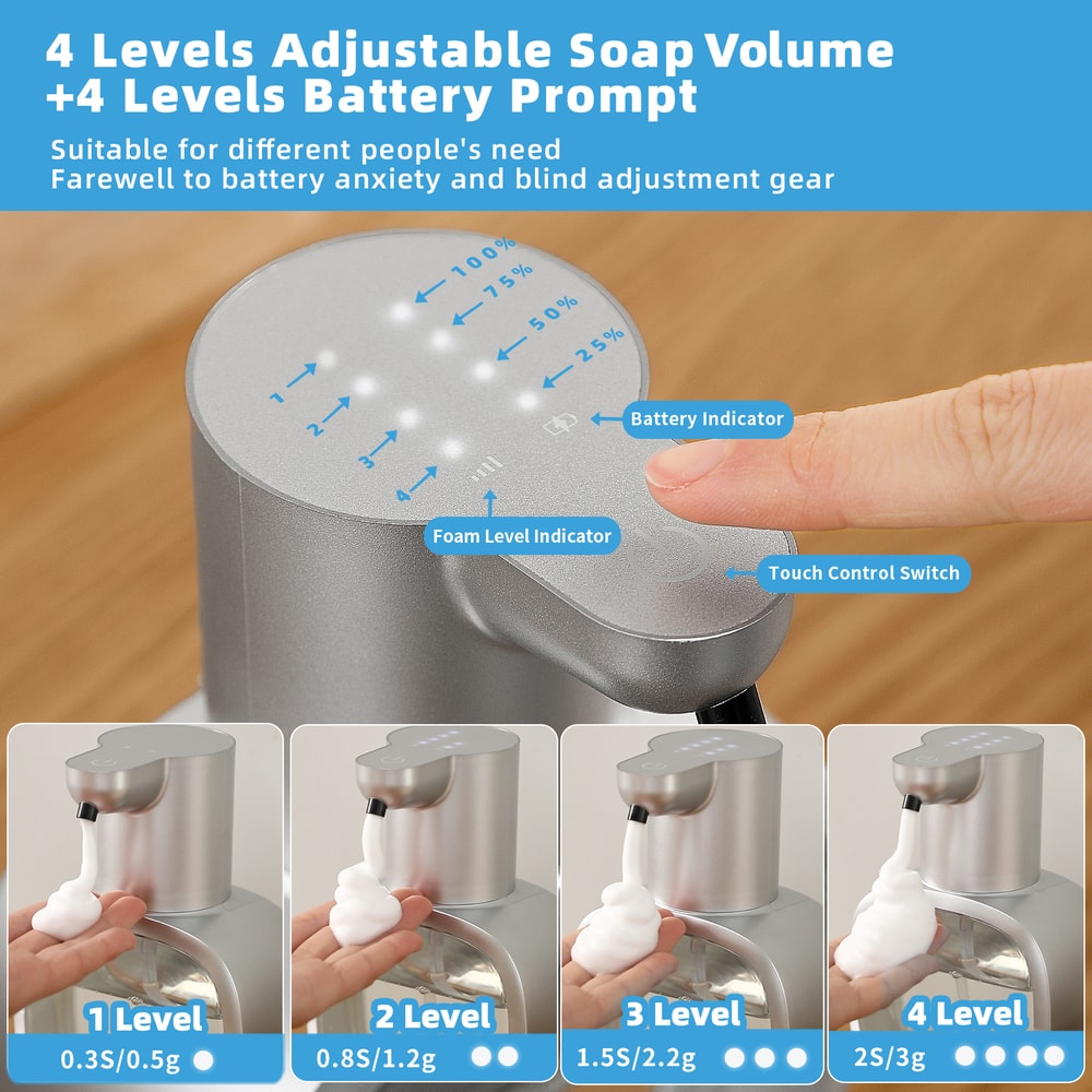 Smart Wall Mounted Automatic Soap Dispenser Touchless Foam Sensor Rechargeable
