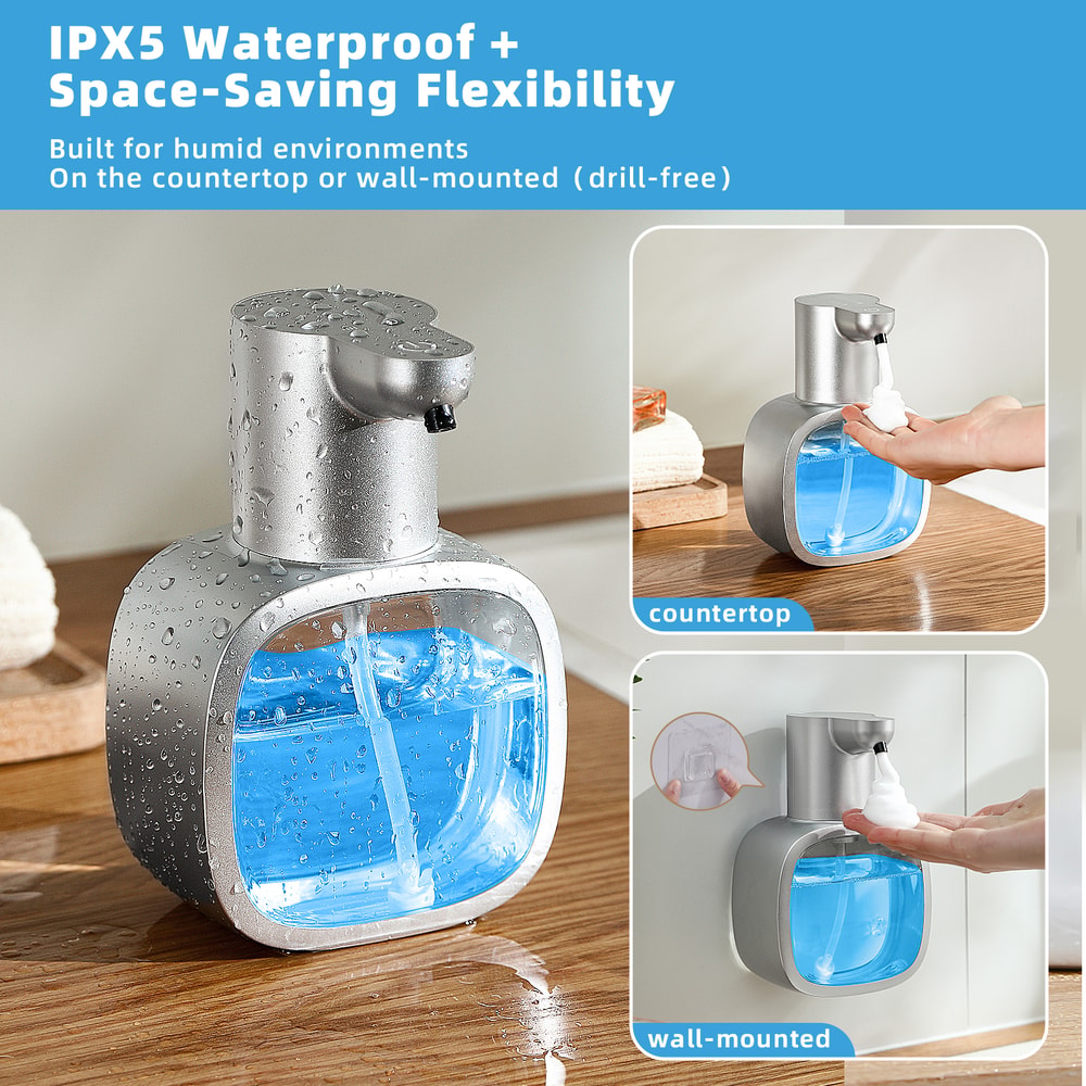 Smart Wall Mounted Automatic Soap Dispenser Touchless Foam Sensor Rechargeable