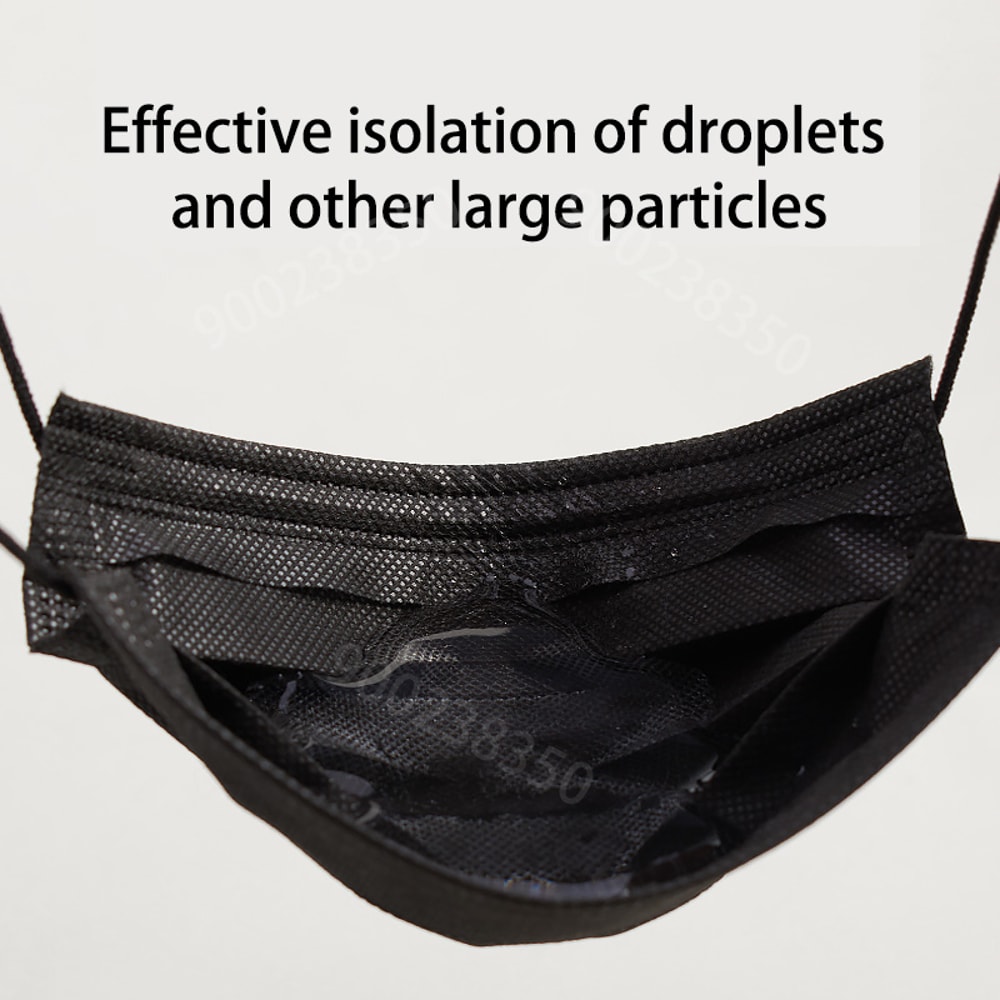 Disposable Black Face Masks Layer Breathable Filter Protection Individually Wrapped