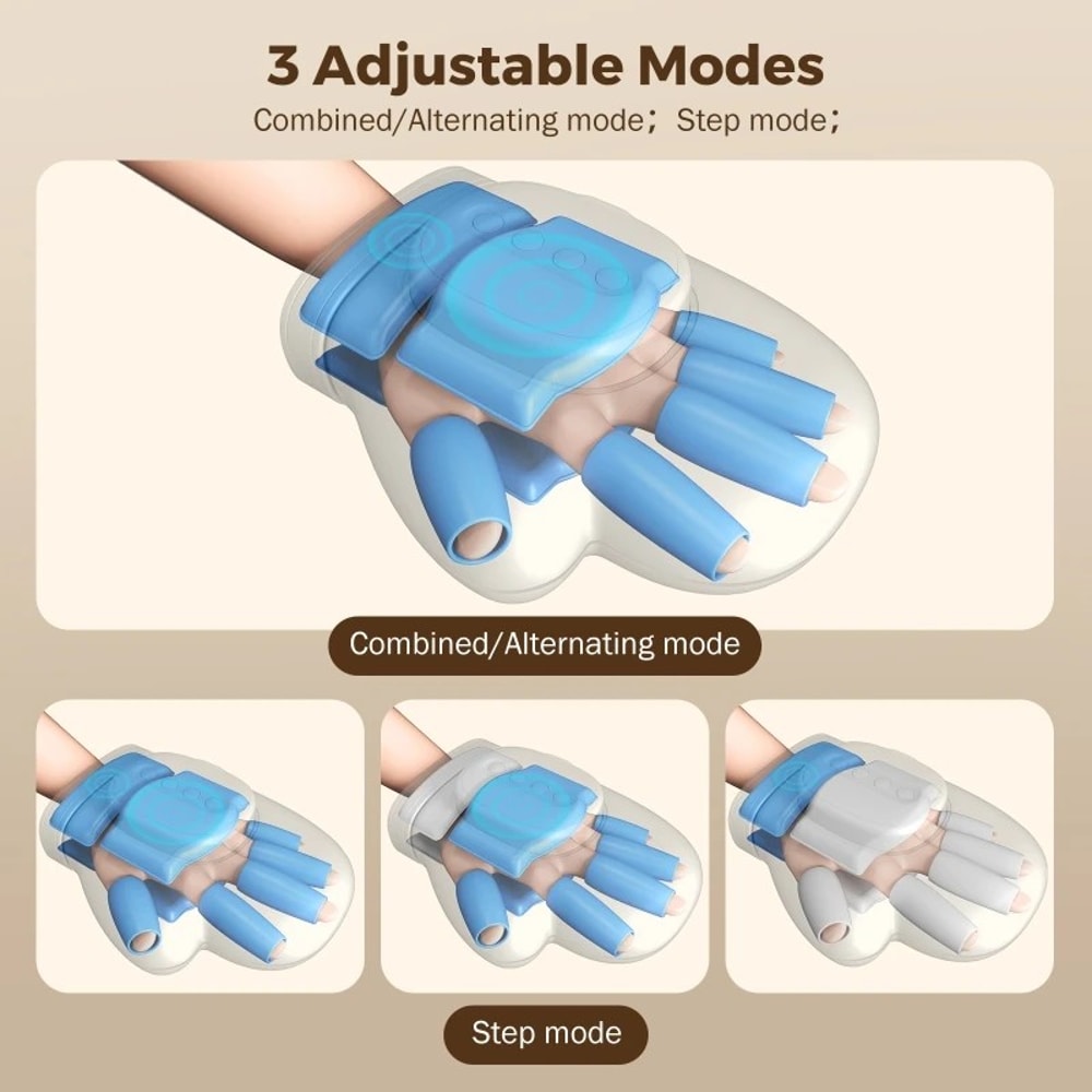 Smart Hand Massager with Air Compression & Heat for Finger Wrist Pain Relief