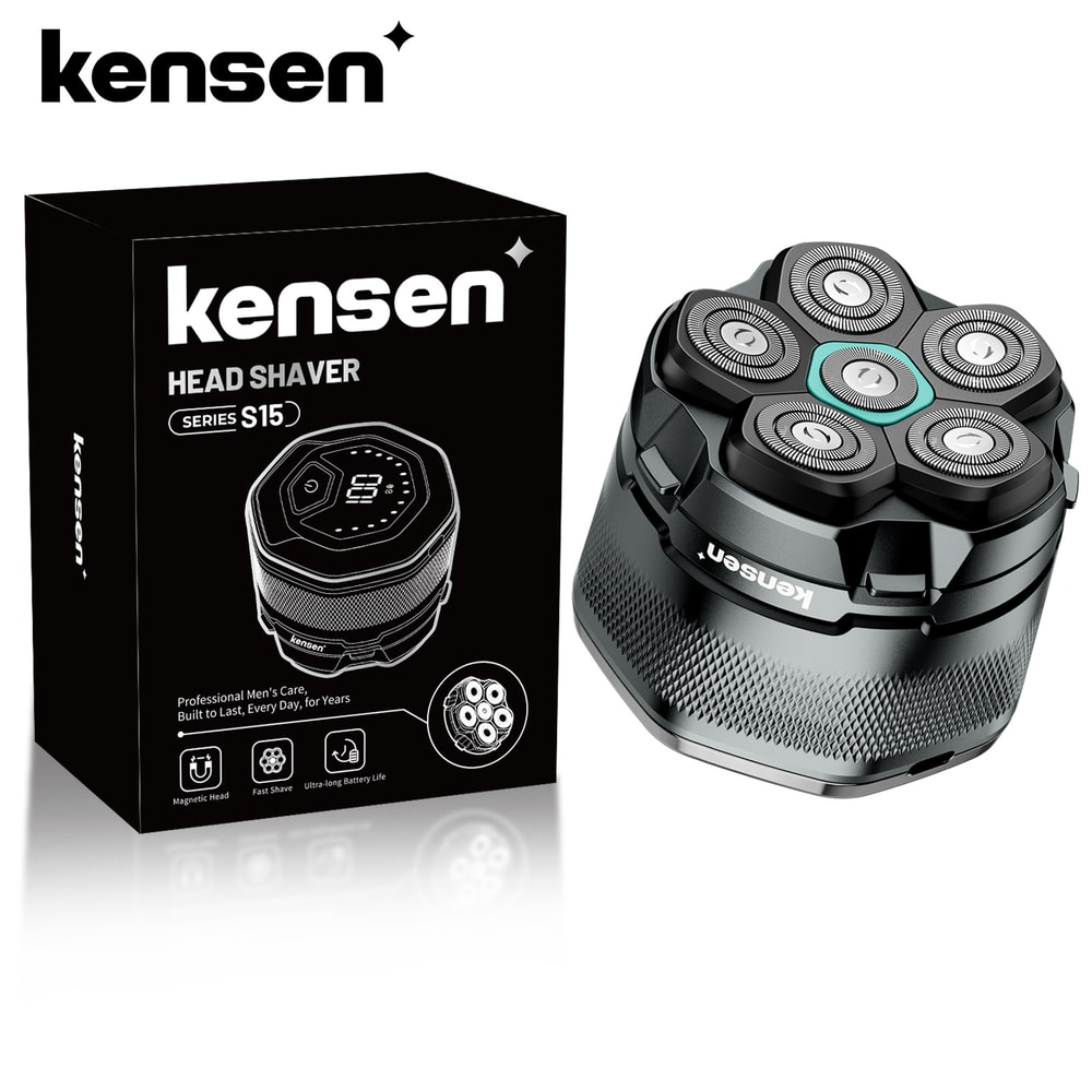 KENSEN Electric Head Shaver for Bald Men with LED Display Waterproof USB Rechargeable Razor