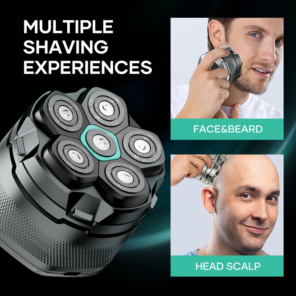 KENSEN Electric Head Shaver for Bald Men with LED Display Waterproof USB Rechargeable Razor