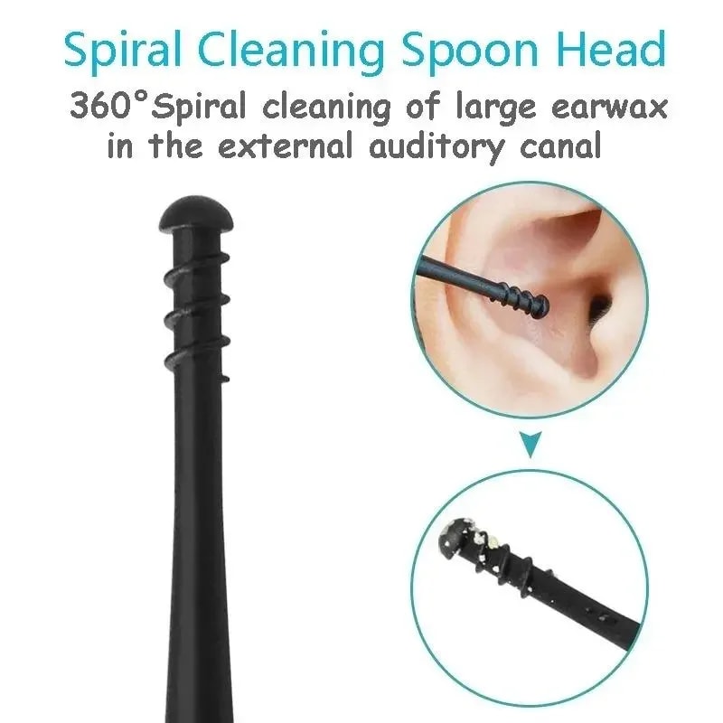 Silicone Spiral Ear Cleaner Tool Safe Soft Tip Earwax Removal Kit 2